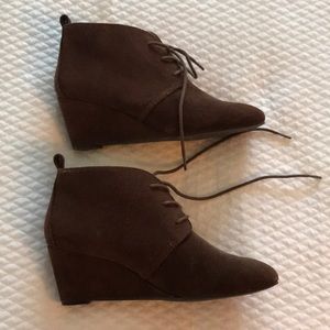 Nine West suede wedge bootie